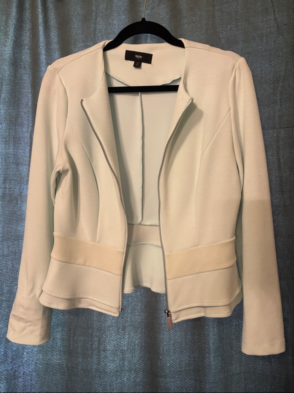 Tahari Mint Zip-Front Peplum Jacket - Picture 3 of 7